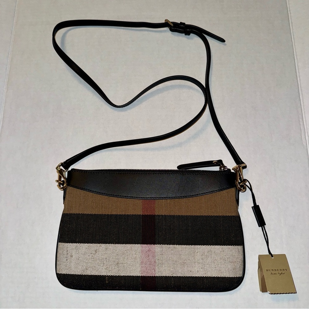 NWT Burberry Canvas Check Peyton Crossbody - Picture 3 of 11